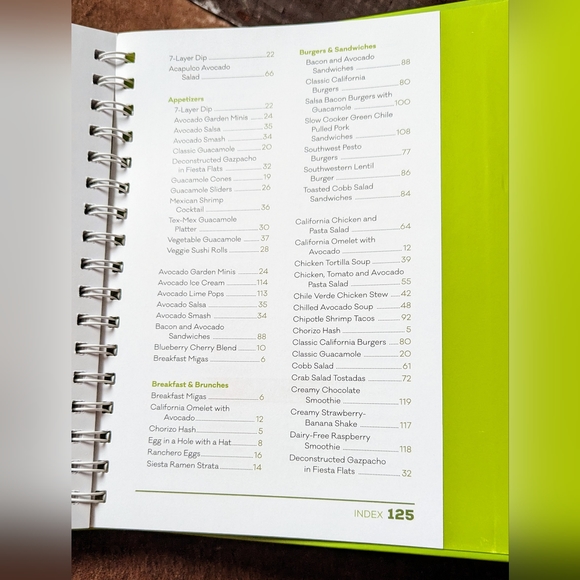 New Avocado Recipes Appetizers Meals Snacks & More Spiral Hardcover - Picture 10 of 13